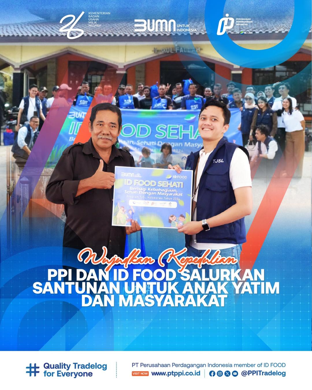 Wujudkan Kepedulian, PPI dan ID Food Salurkan Santunan Anak Yatim dan Masyarakat 2024