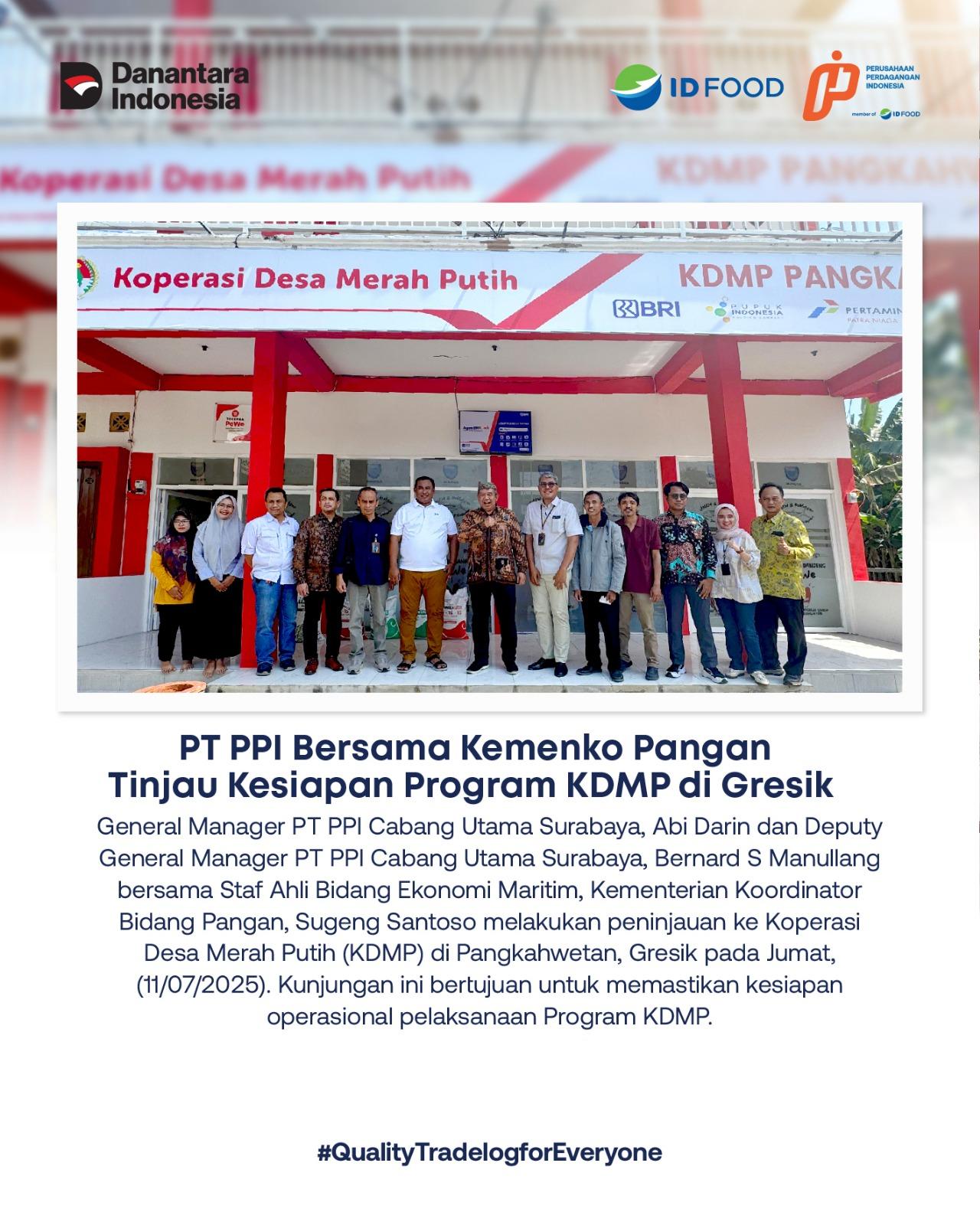 PT PPI Bersama Kemenko Pangan Tinjau Kesiapan Program KDMP di Gresik