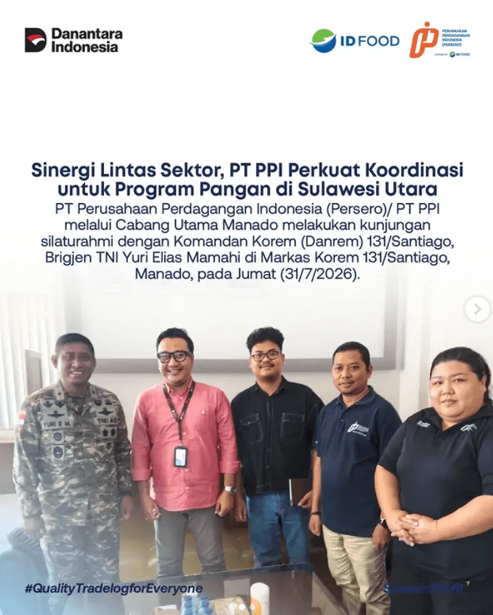 Sinergi Lintas Sektor, PT PPI Perkuat Koordinasi untuk Program Pangan di Sulawesi Utara