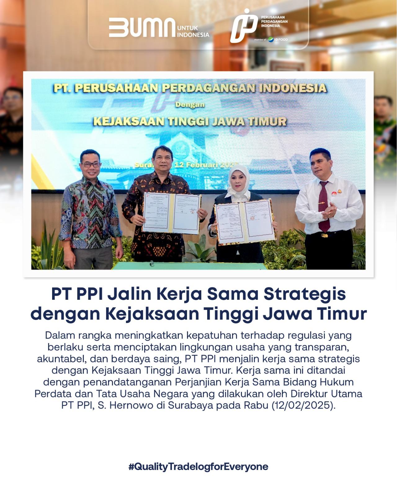 PT PPI Jalin Kerja Sama Strategis dengan Kejaksaan Tinggi Jawa Timur