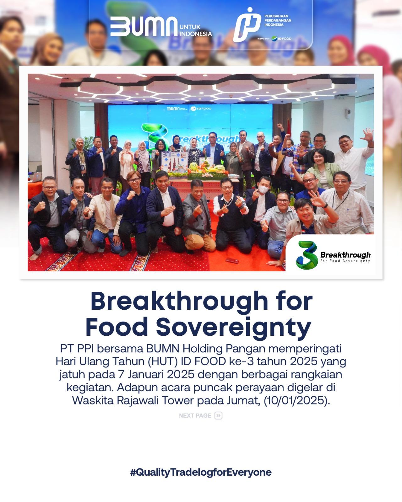 Breakthrough for Food Sovereignty