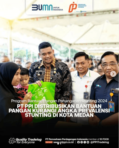 PT PPI Distribusikan Bantuan Pangan Kurangi Angka Prevalensi Stunting di Kota Medan