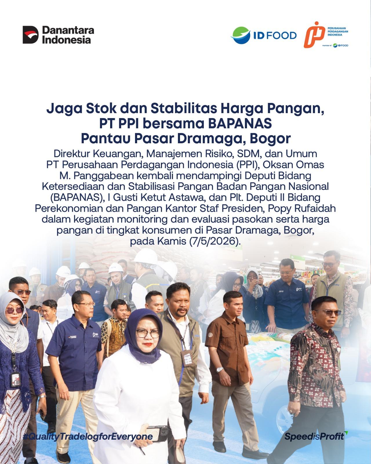 PT PPI Bersama BAPANAS Pantau Pasar Dramaga Bogor