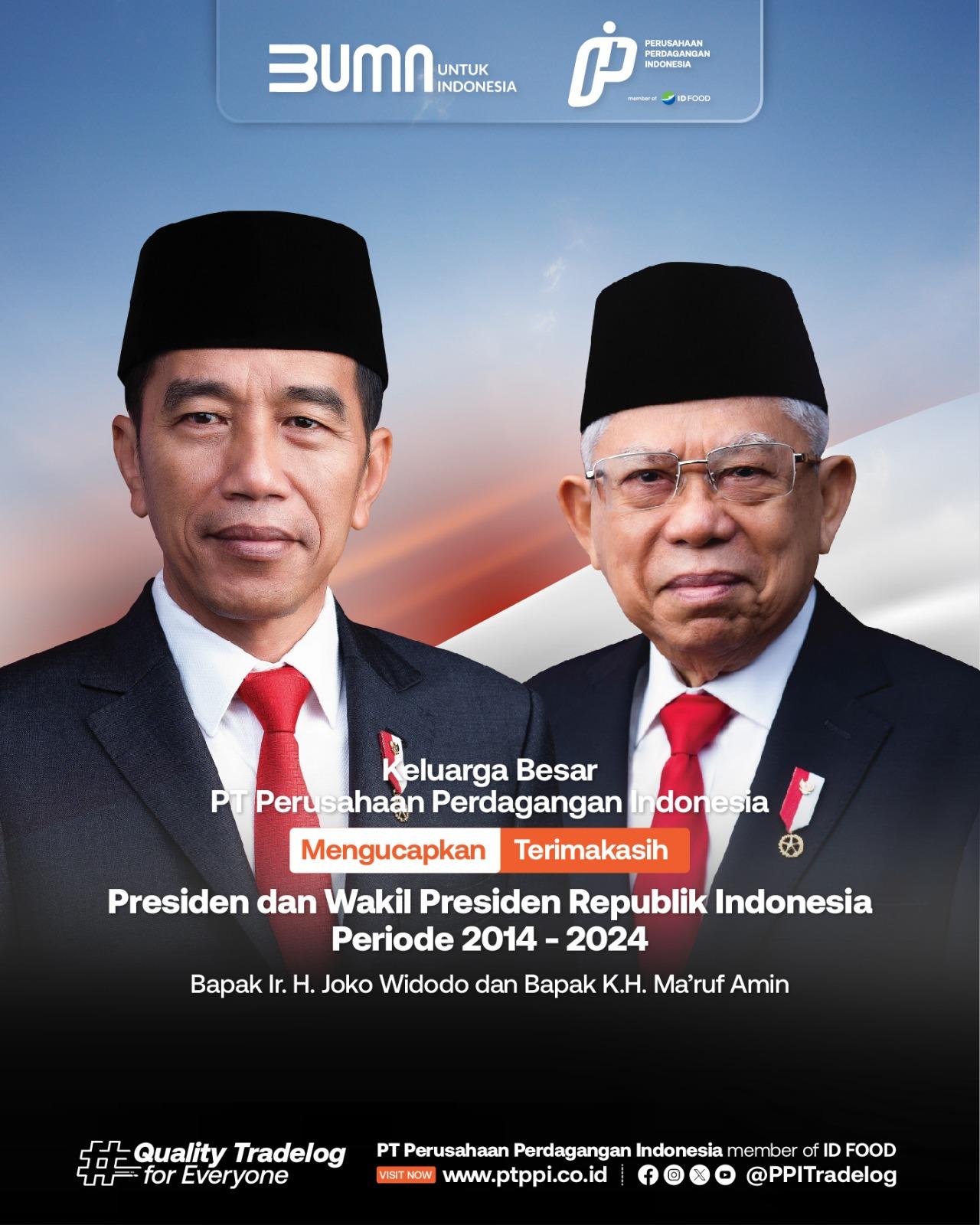 Terima Kasih kepada Presiden dan Wakil Presiden RI 2014 - 2024