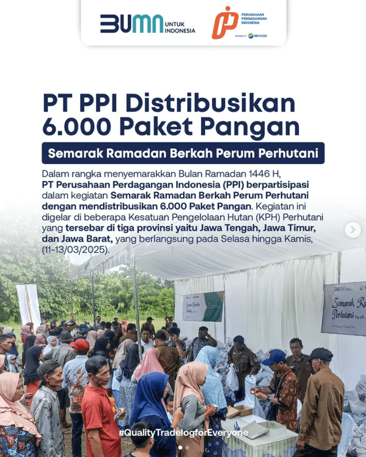 PT PPI Distribusikan 6000 Paket Pangan