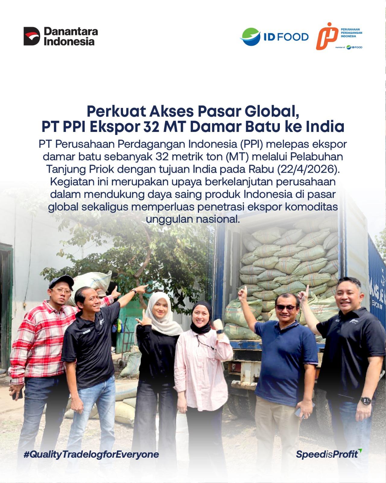 PT PPI Ekspor 32 MT Damar Batu ke India