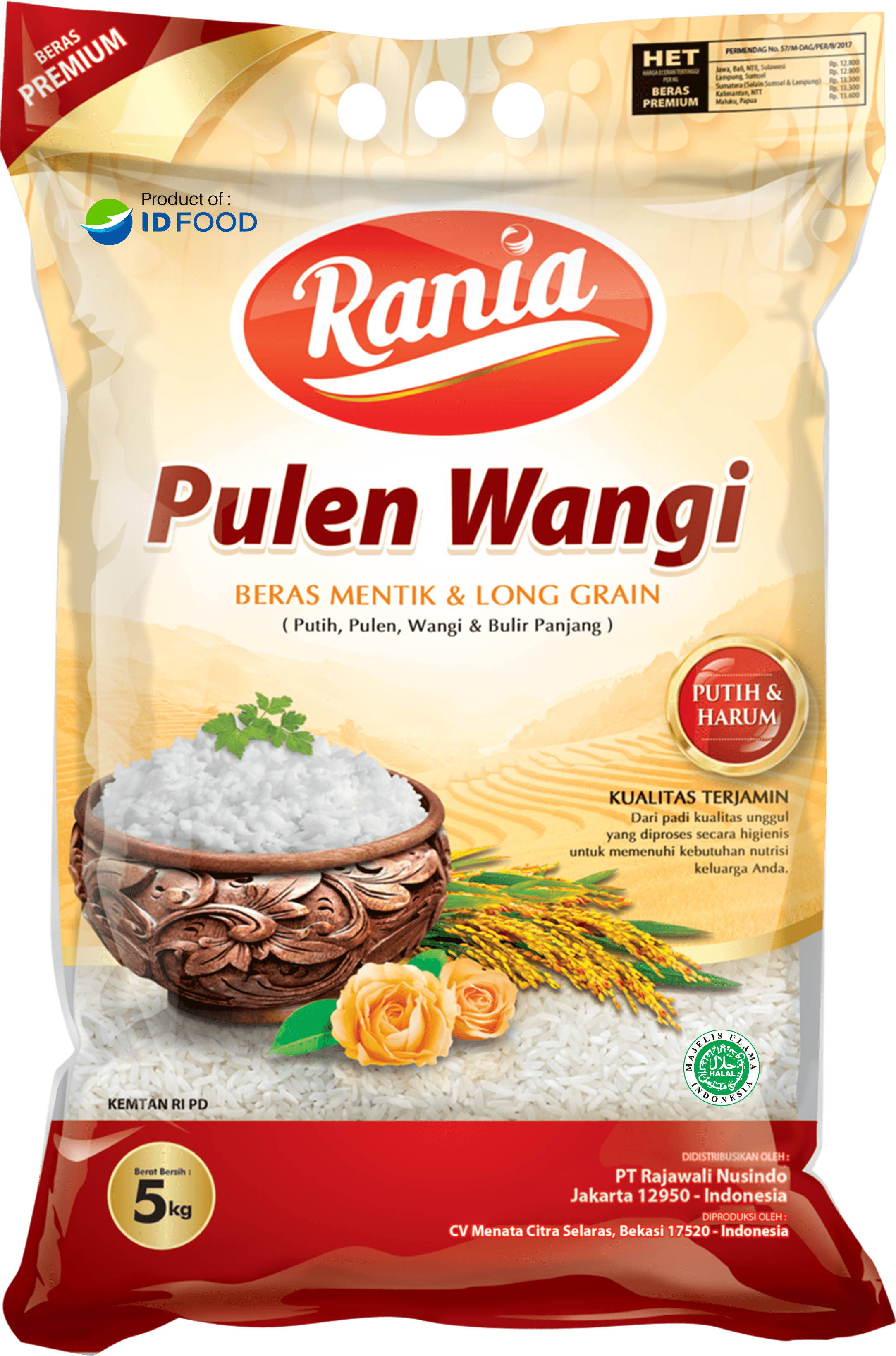 Rania Beras Pulen Wangi | PT PPI - Quality Tradelog For Everyone