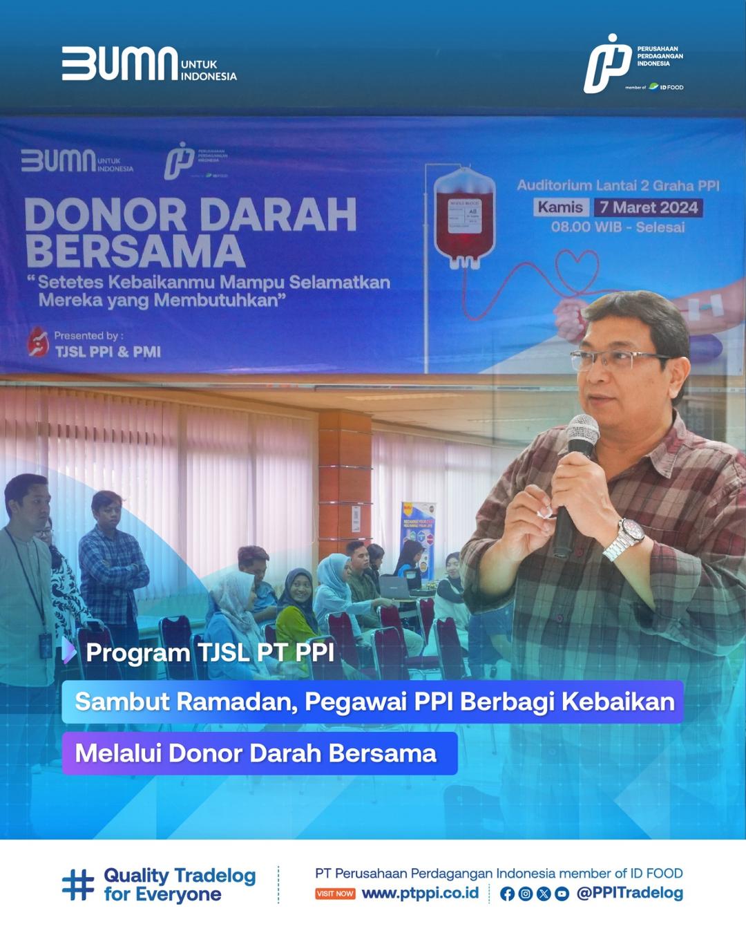 Sambut Ramadan, Pegawai PPI Berbagi Kebaikan Melalui Donor Darah Bersama 2024