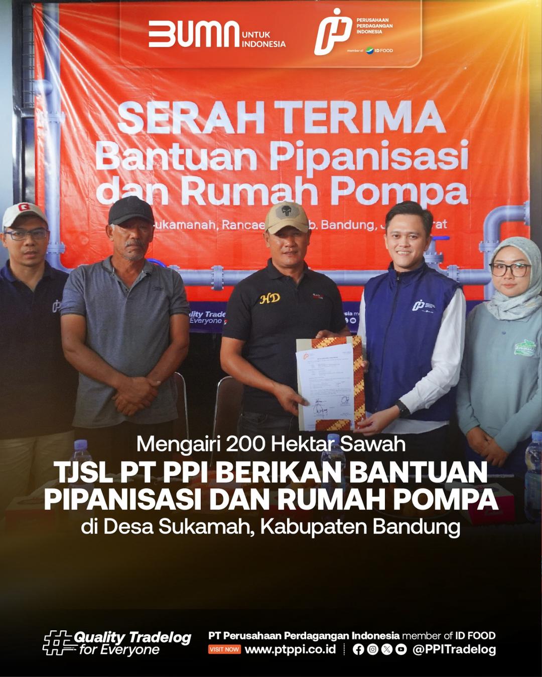 TJSL PT PPI Berikan Bantuan Pipanisasi dan Rumah Pompa di Kabupaten Bandung 2024