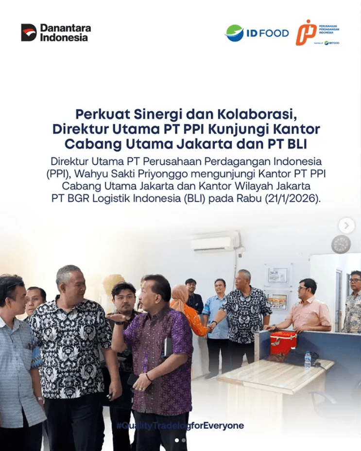 Perkuat Sinergi dan Kolaborasi, Direktur Utama PT PPI Kunjungi Kantor Cabang Utama Jakarta dan PT BLI
